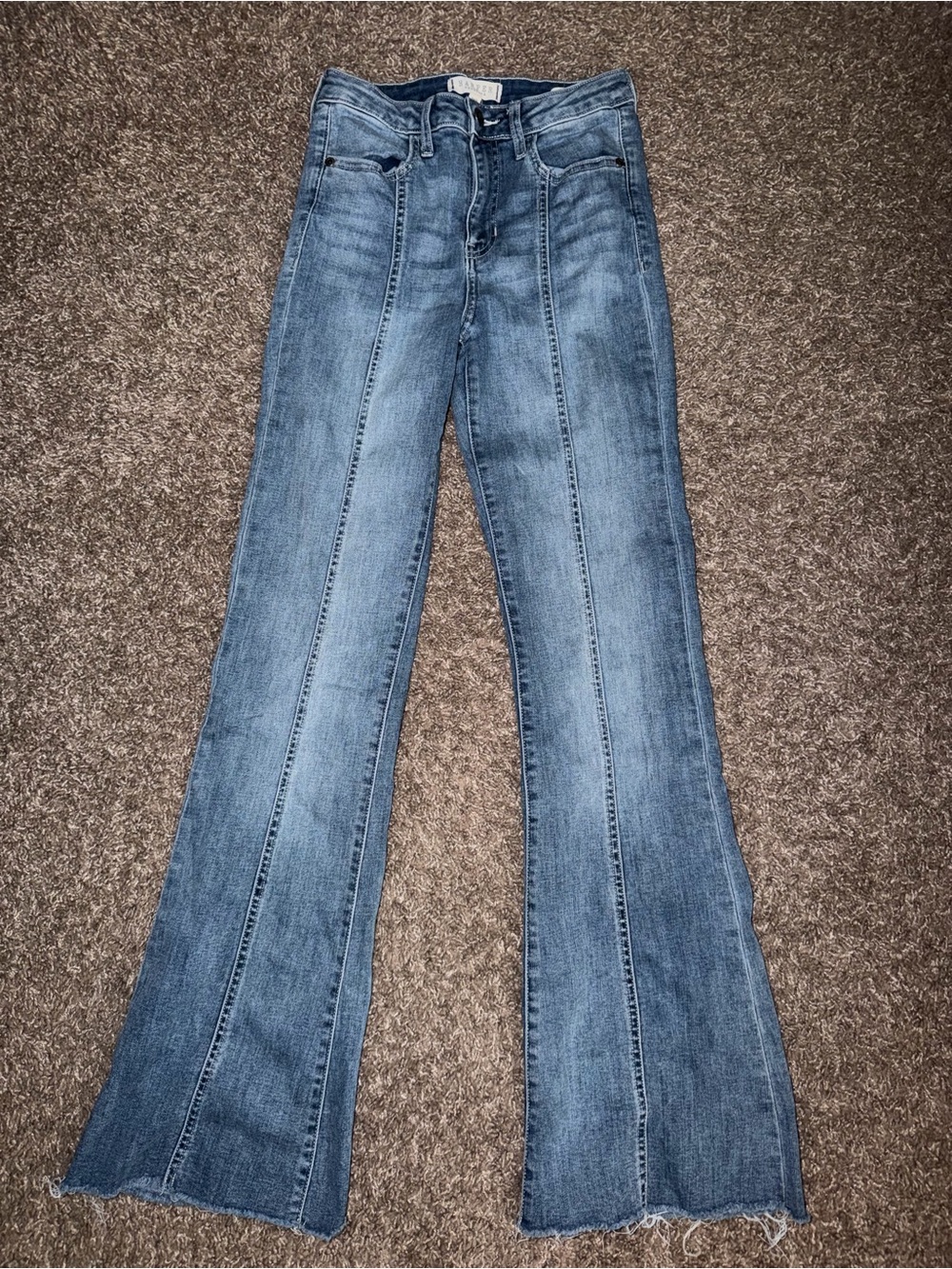 Harper Light Blue Flare Jeans with Front Seam